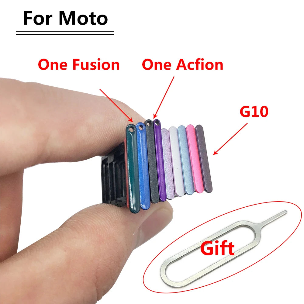 New SiM Tray For Motorola Moto One Macro Action Zoom Hyper Fusion Plus SIM Card Slot SD Card Tray Holder Adapter Motorola phone repair parts