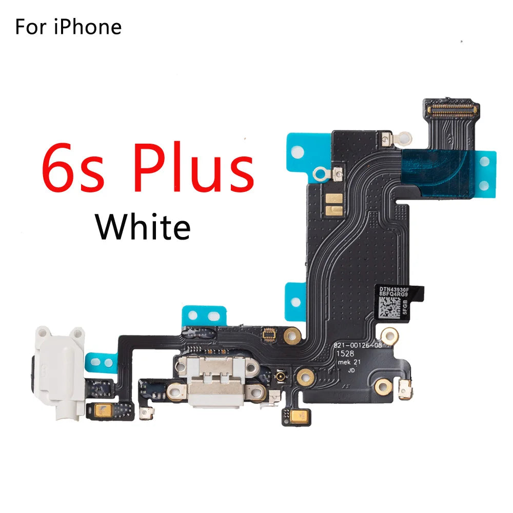 For iPhone 6G 6 6S Plus 5G 5C 5S SE Charging Port Dock Connector Headphone Audio Jack+ Microphone Flex Cable Replacement iPhone phone repair parts
