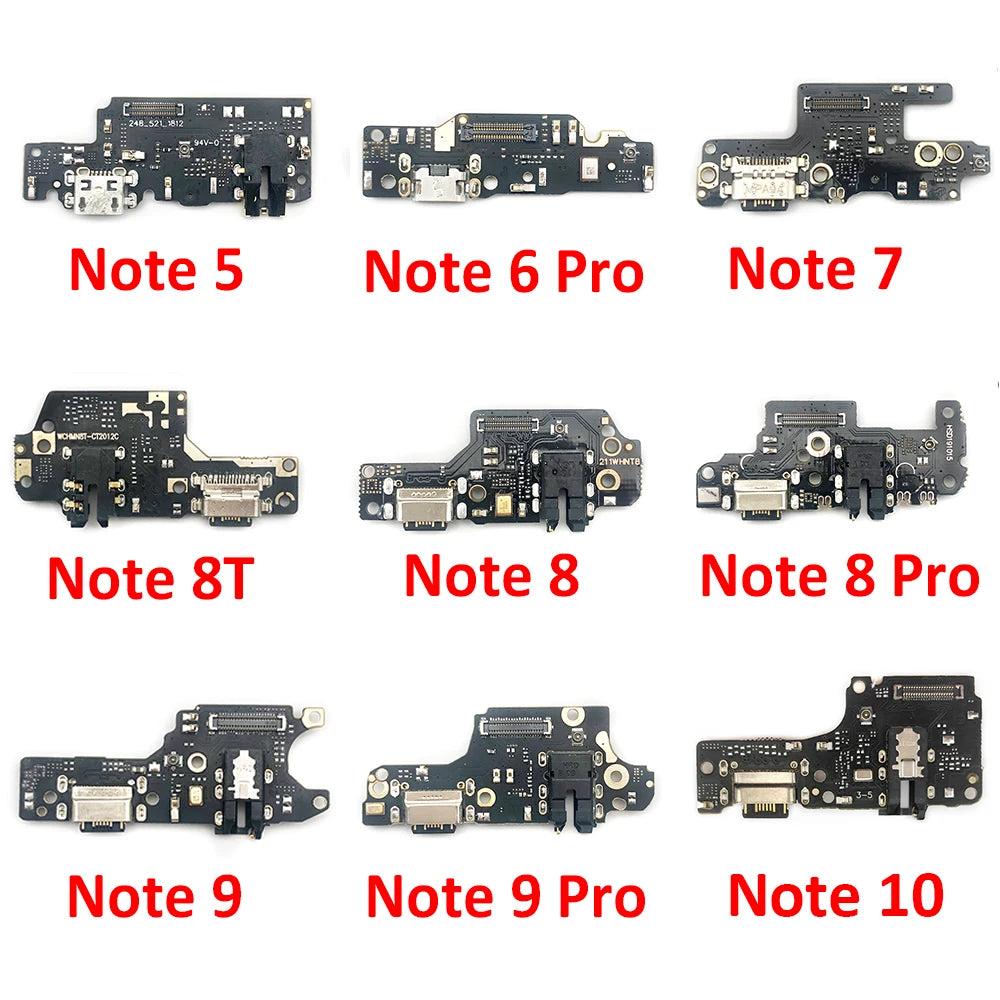USB Charging Port Microphone Dock Connector Board Flex Cable For Xiaomi Redmi Note 7 8 8T 9 9s 10 11 Pro 5G  Xiaomi  Xiao mi phone repair parts
