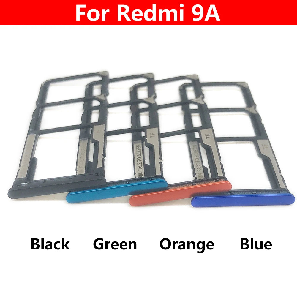 10Pcs/Lot, SIM Card Tray Slot Holder For Xiaomi Redmi 9 9A 9C 9T Replacement Parts Black Blue Green Yellow Orange  Xiaomi  Xiao mi phone repair parts