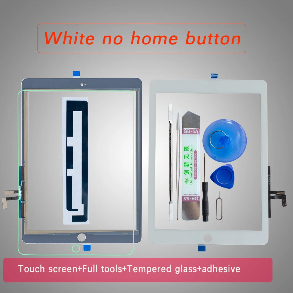 For iPad Air 1 Touch Screen Digitizer With Home Button and Flex Cable +Full Tools +Tempered Glass A1474 A1475 A1476  iPad repair parts