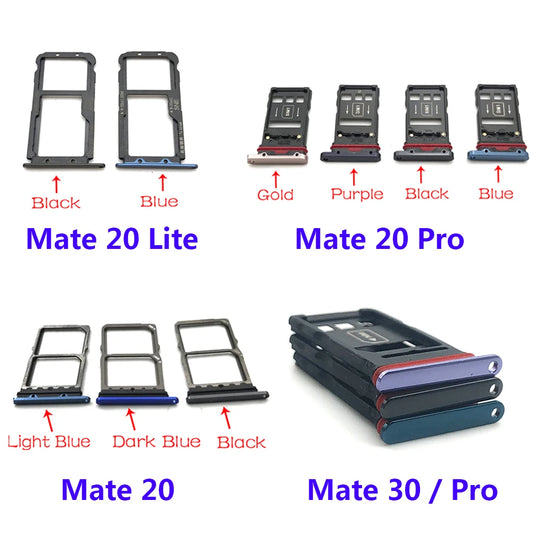 For Huawei Mate 20 Lite 30 Pro X 20X Micro Nano SIM Card Holder Tray Slot Holder Adapter Socket Huawei phone repair parts