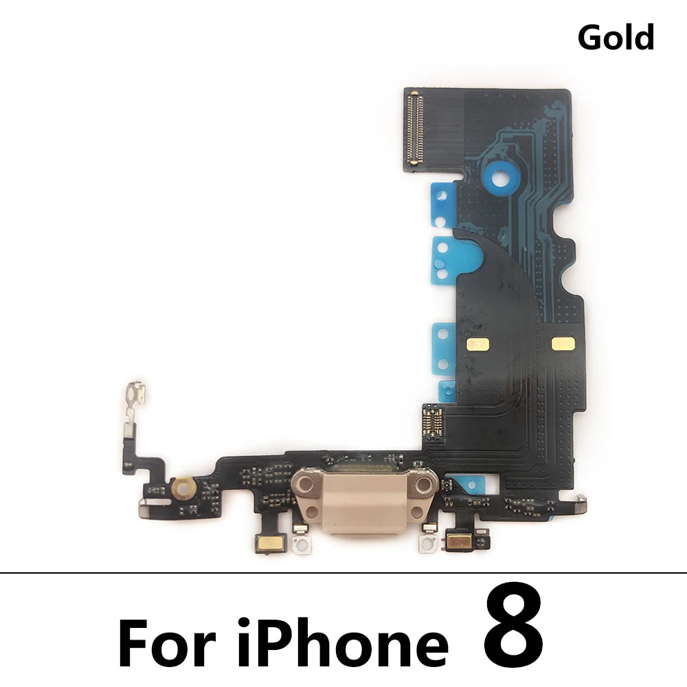 10Pcs/Lot, USB Micro Charger Charging Port Dock Connector Microphone Board Flex Cable For Iphone 6 6G 6S 7 7G 8 8G Plus iPhone phone repair parts