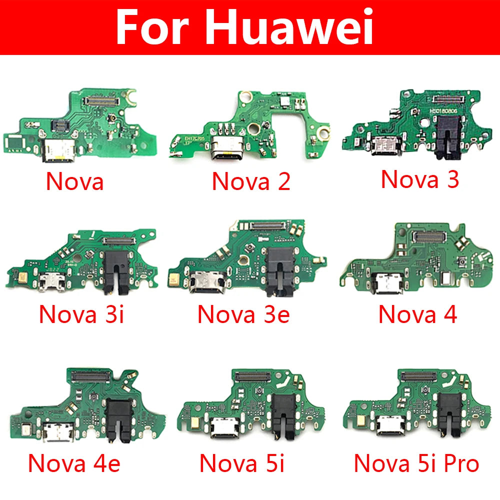USB Charging Charger Port Dock Connector Flex Cable Microphone For Huawei Nova 2 Plus 2S 3 3i 3e 4 4e 5 5i 7 8 9 10 Pro 5G SE Huawei phone repair parts