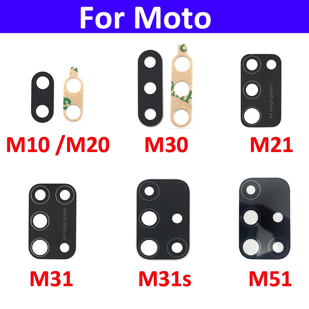 Rear Back Camera Glass Lens With Sticker For Samsung M10 M20 M30 M40 M12 M21 M21s M31 M31s M51 M32 M14 M54 M53