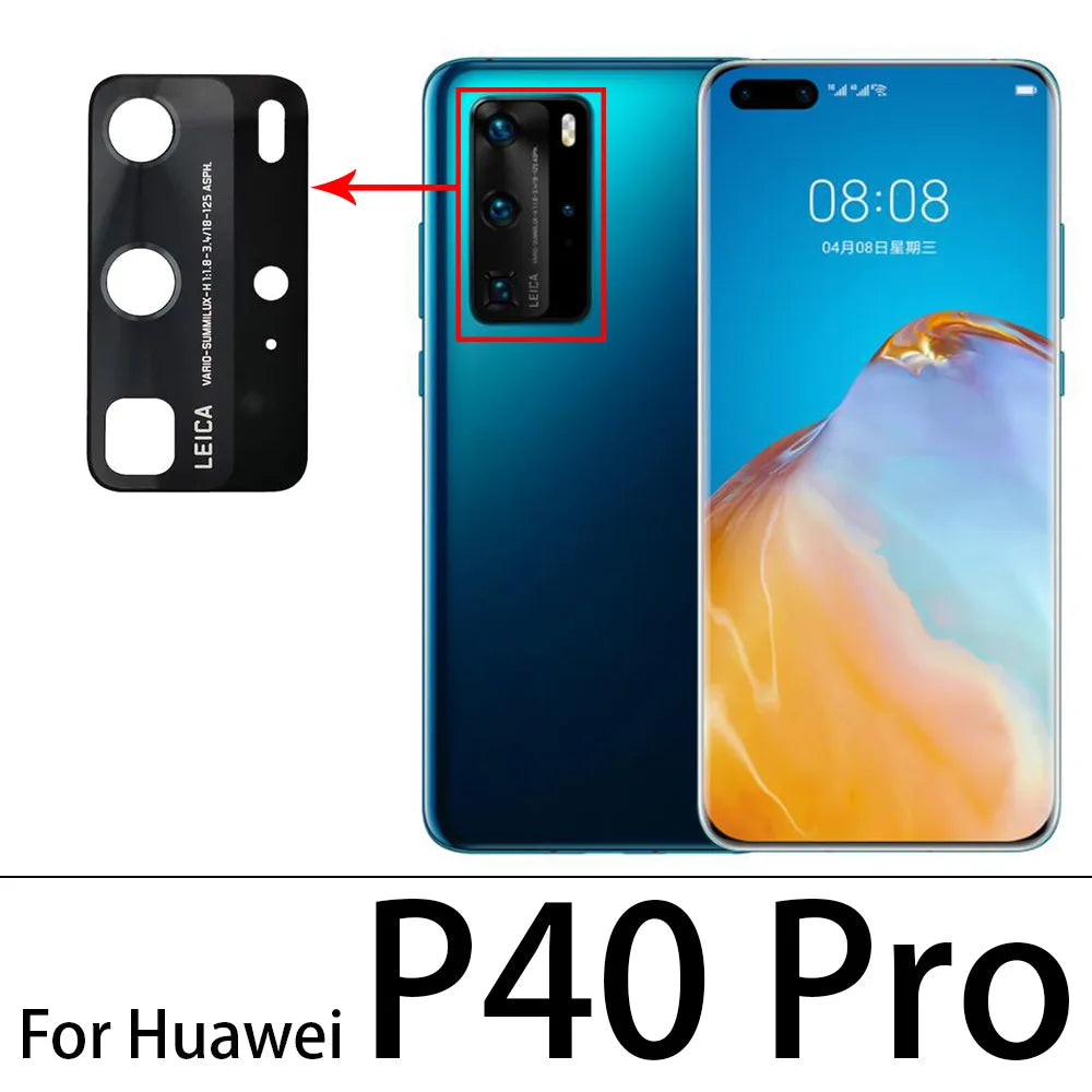 For Huawei P20 P30 P40 P50 Pro Lite E 5G Back Rear Glass Camera Lens With Adhesive Replacement Huawei phone repair parts