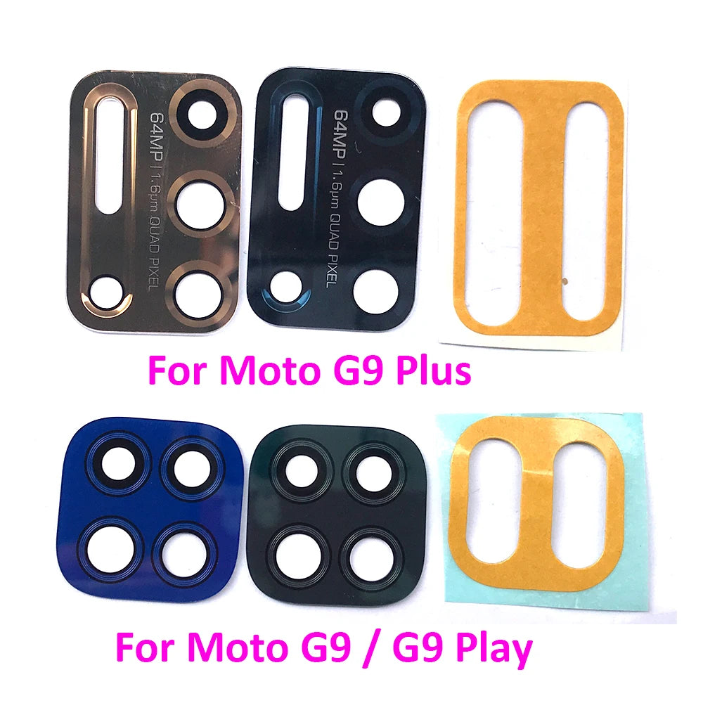 10Pcs/Lot,  Camera Glass For Motorola Moto G8 G9 Plus Play Power Lite Rear Back Camera glass Lens With Glue Adhesive Motorola phone repair parts