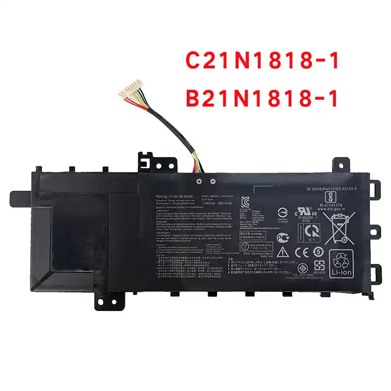 Genuine original Laptop battery for ASUS Vivobook  V5200E V5200J FL8850U X515E C21N1818-1 B21N1818-1 B21N1818-2 B21N1818-3 B21N1818-4 battery ASUS Laptop repair parts