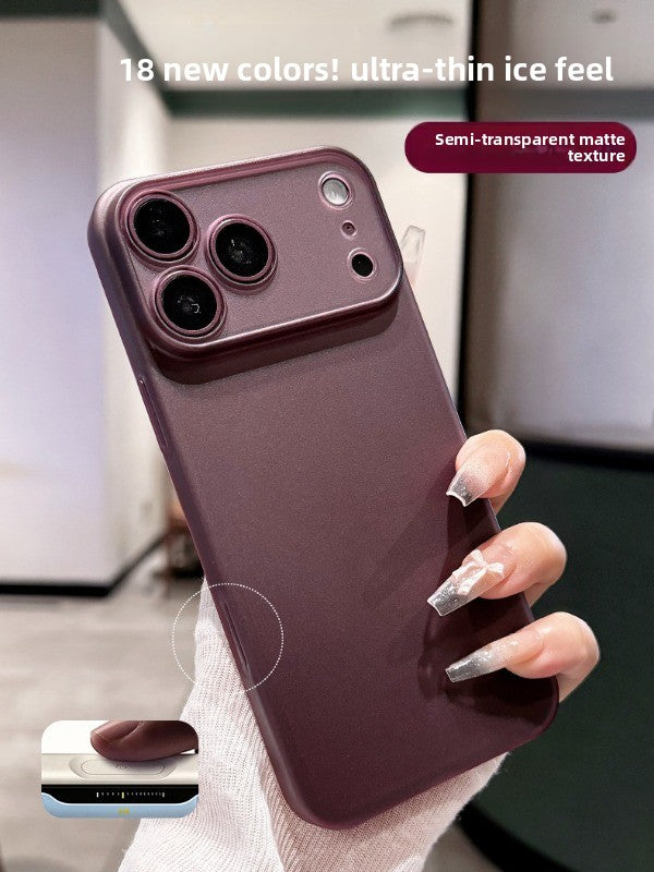Soft mist matte iPhone 18promax mobile phone case New iPhone18 ultra-thin matte ice hard case 17pro fine hole lens protection 16 men's and women's ins wind case Phone Accessories