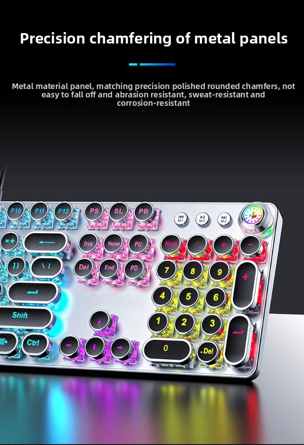 E-sports wired mechanical keyboard Metal keycap Mechanical axis keyboard and mouse headset Punk game keyboard and mouse