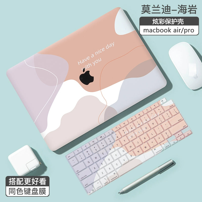 For apple notebook macbook air 13 computer macbook protective case macbook air m2 protective case macbook pro14 inch air 13 pro15 macair 16 mac case cover protect film