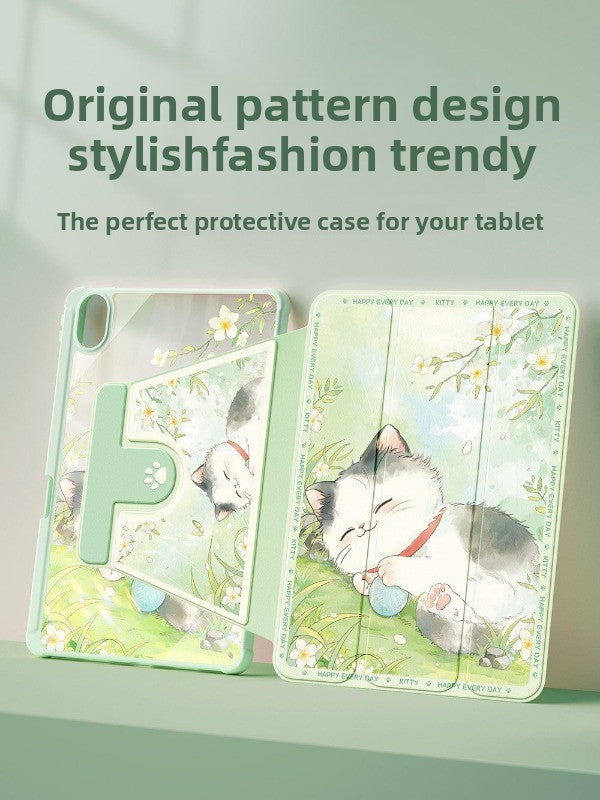For Huawei Matepad11 protective case 2026 new air12 tablet case 115s with pen slot soft light se10.4/pro12.2 all-inclusive For Honor x9/10 Smart Edition Chunyi Cat Tablet Accessories