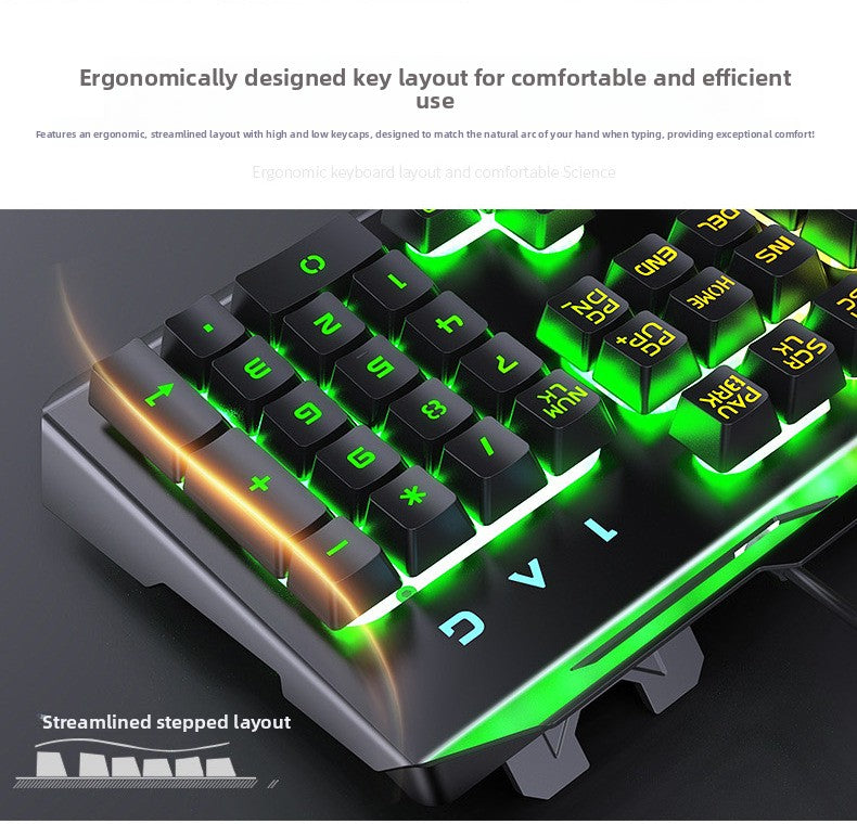 Silver Condor V2 mechanical feel game keyboard desktop computer notebook wired luminous e-sports manufacturer wish
