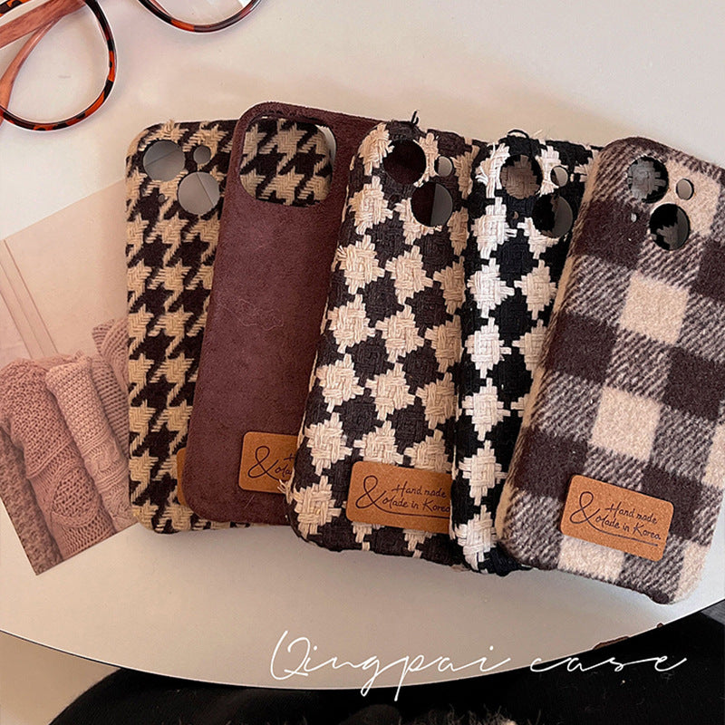 Accessories woolen brown for iPhone15 mobile phone case Apple 14 new 13 women's 12 Internet celebrities 11 trend 14promax