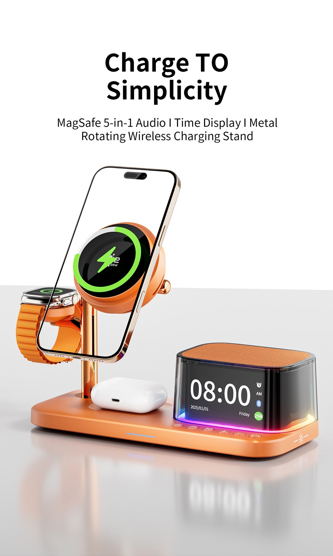 qi2.2 25w wireless charger semiconductor refrigeration wireless charging 3-in-1 bluetooth speaker wireless charging