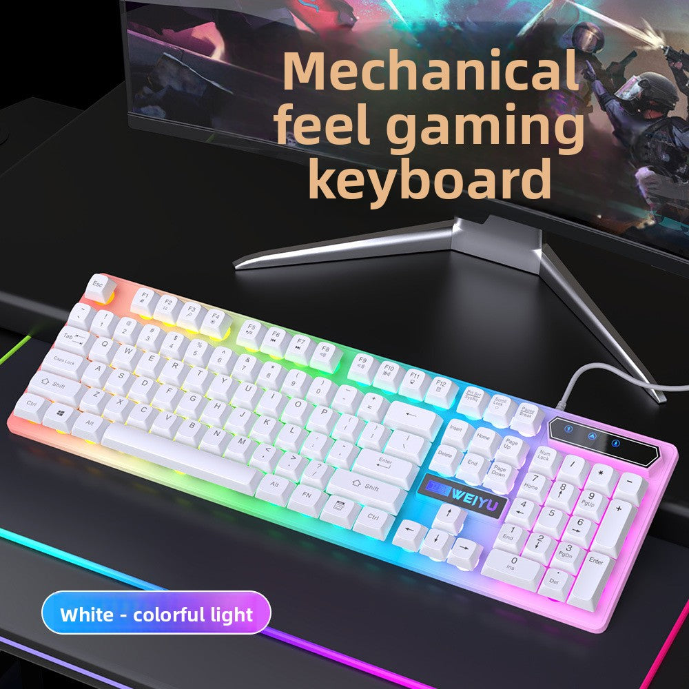 Wei Yuzhen mechanical feel high value girls wired silent mouse set computer desktop office e-sports