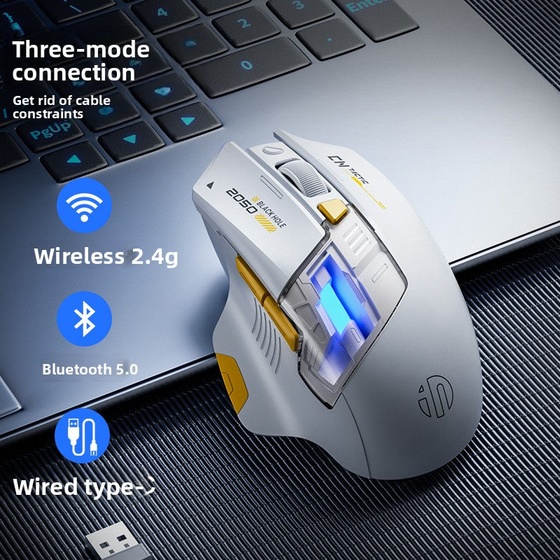 A9 Exploration Edition Bluetooth Wireless Mouse Silent Rechargeable Three-mode Office Game Glow