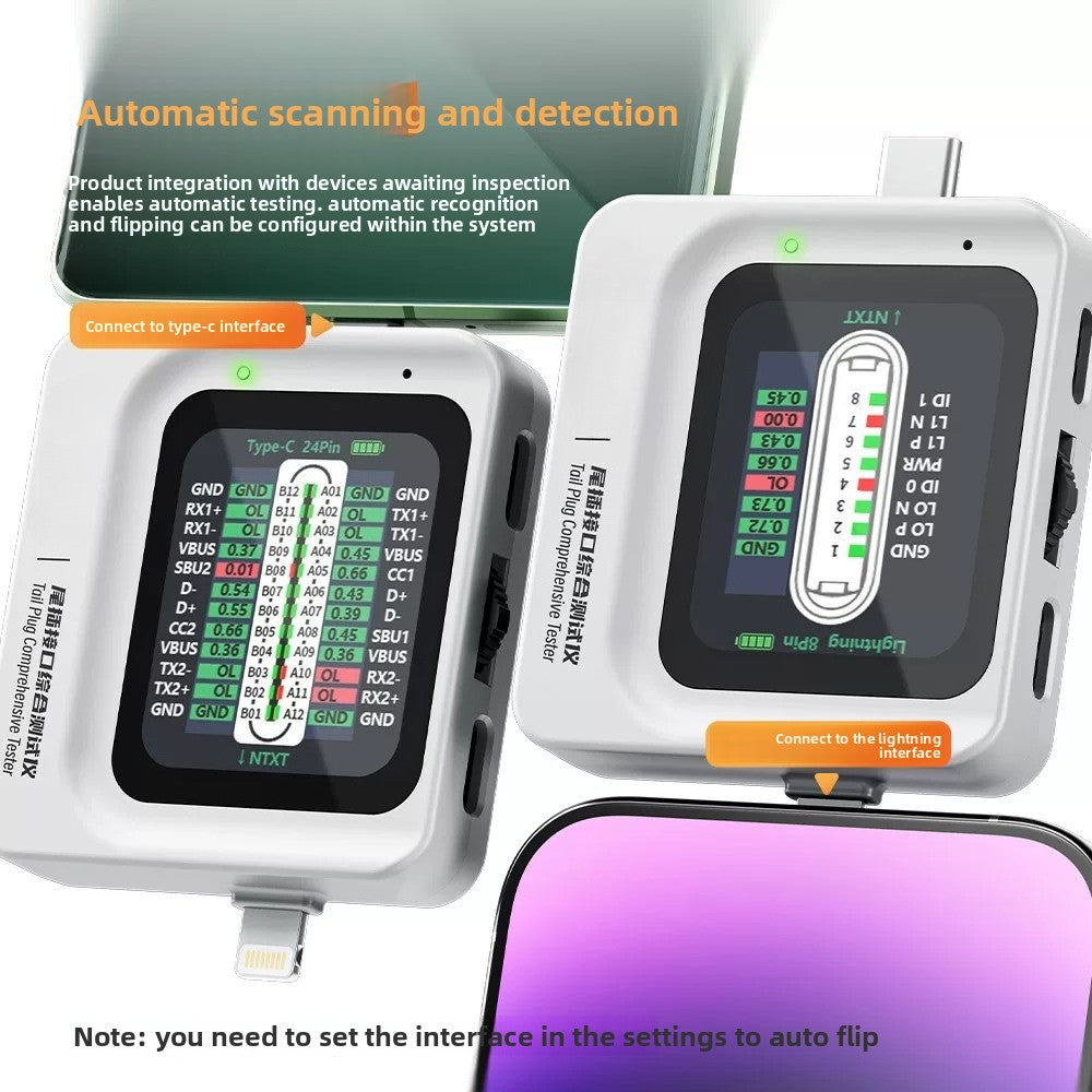 TNS360 mobile phone tail plug comprehensive detector 30V~ 5A automatic scanning detection 3 in 1  Tail plug comprehensive Tester Mobile Phone Repair tools