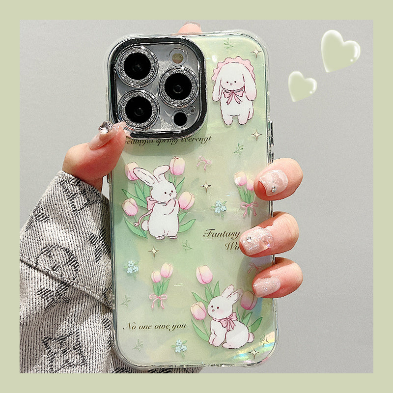 Accessories Superior sense shell flower rabbit cat bracelet iphone15pro max mobile phone case apple 13 new