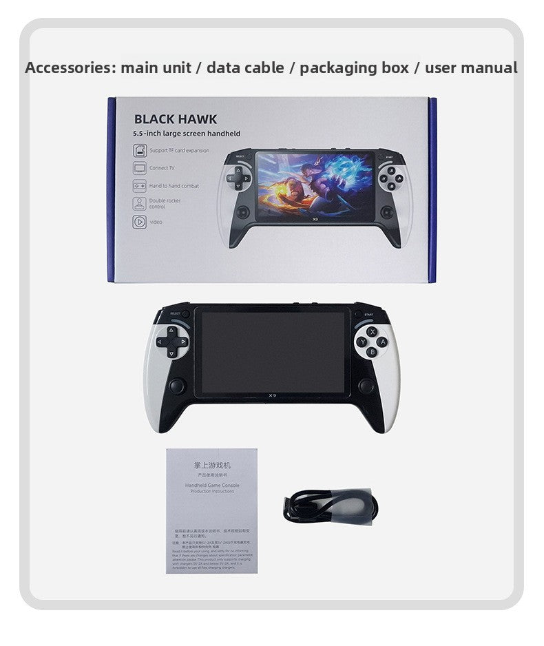 5.5" inch x9 IPS HD PSP lINUX 2000mAh type C rechargable games Handheld Game Player console supporting wireless gamepad connected