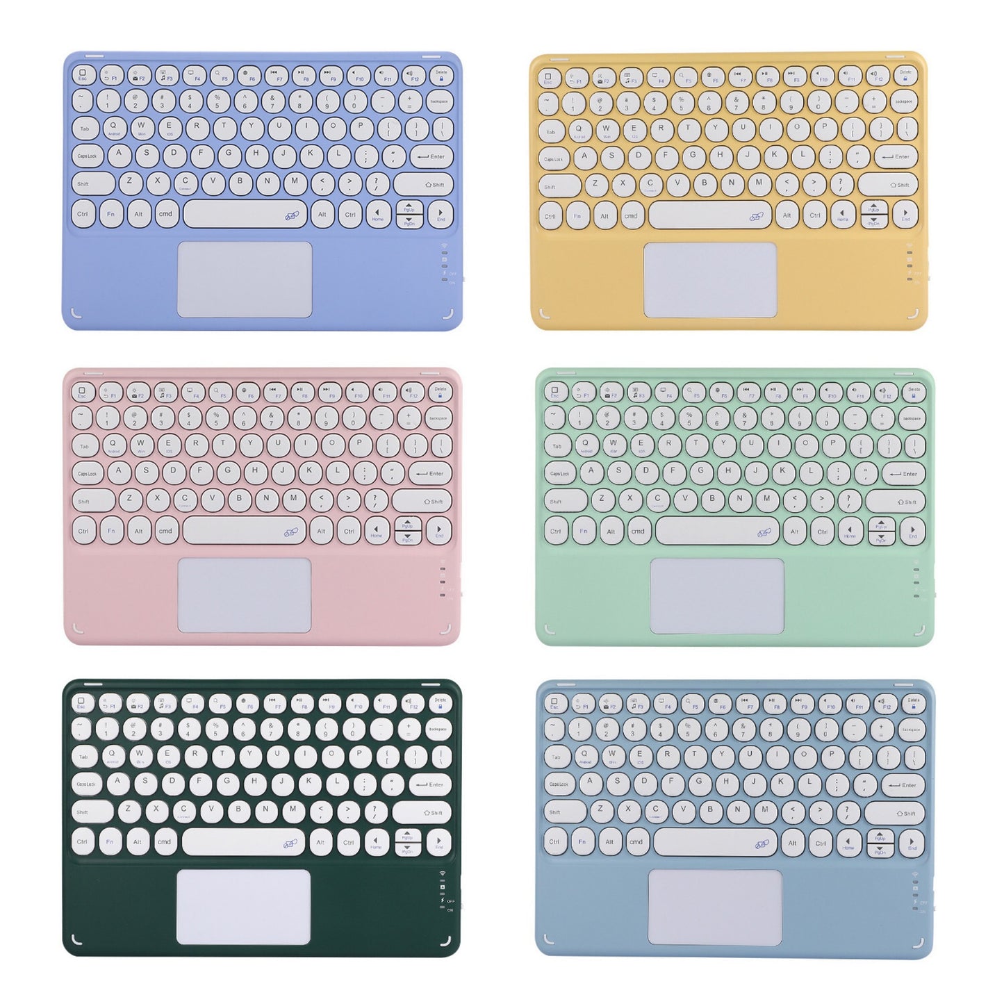 Manufacturer retro round touch bluetooth keyboard mobile phone tablet mini lightweight portable bluetooth wireless keyboard protective Accessories