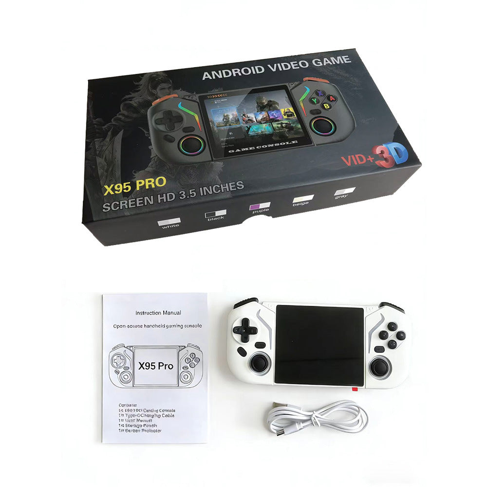 3.5" inch X95 PRO  PSP HD wifi Android 9.0 dual system Retro Handheld Game Console 3000mAh type C rechargable 64GB/128GB Portable Gaming Device  Game Player console