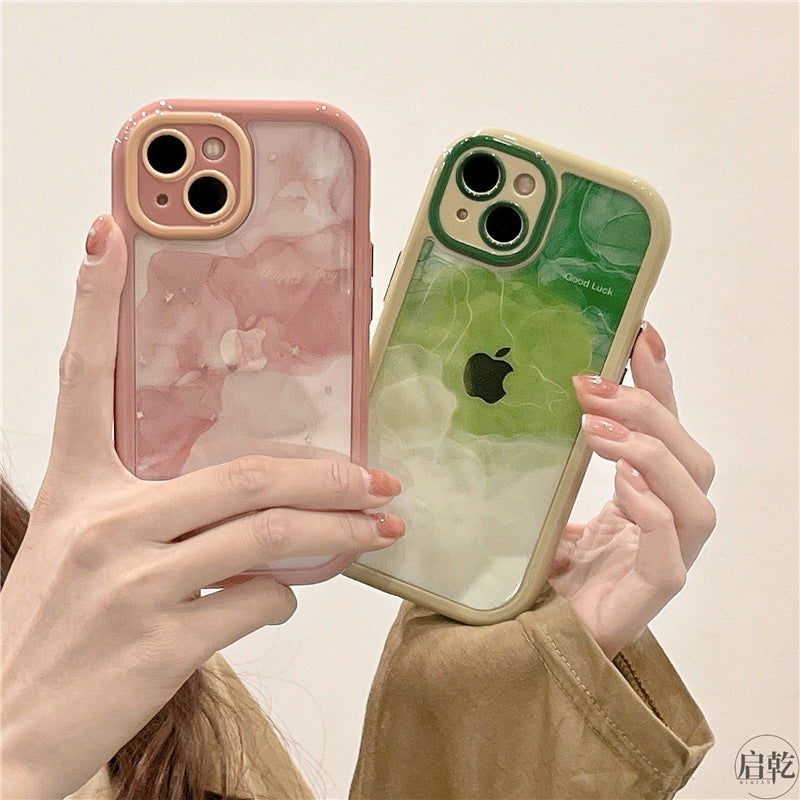 Accessories (Shipping fee not included) Art smudge water ripple iphone13 mobile phone case for Apple 13promax couple 12/11 niche high