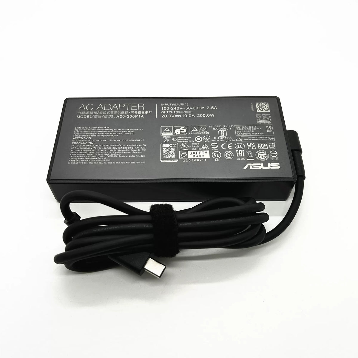 Genuine New A20-200P1A 200W 20V 10A AC Adapter Charger for ASUS Vivobook Pro Q533 ProArt P16 ROG Zephyrus G16 GA605 GU605 TUF Gaming F15 F17 FA401 HN7306W power supply ASUS laptop repair parts