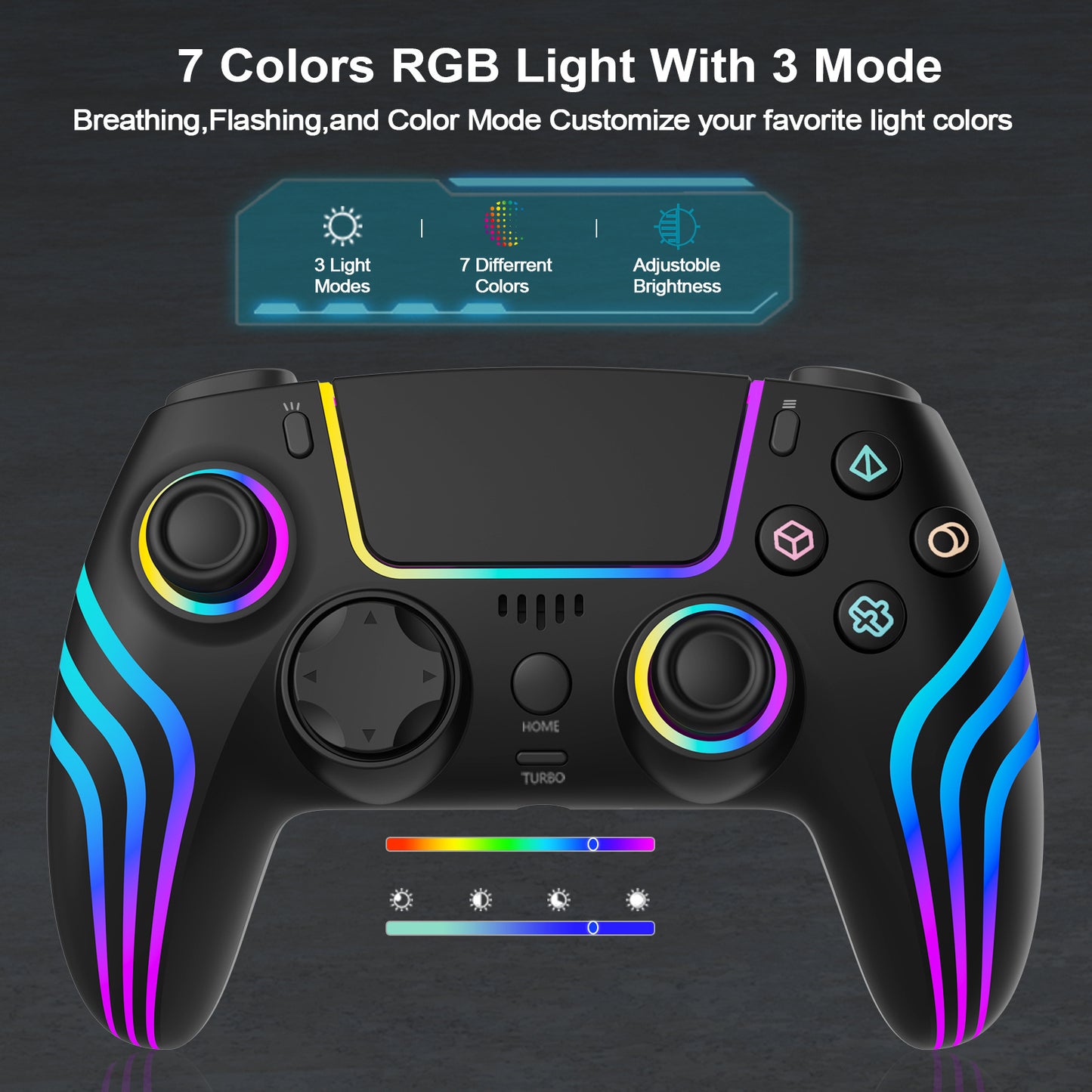 P5 wireless gamepad with colorful RGB light vibration continuous hair six-axis Switch computer handle SZ-5003G