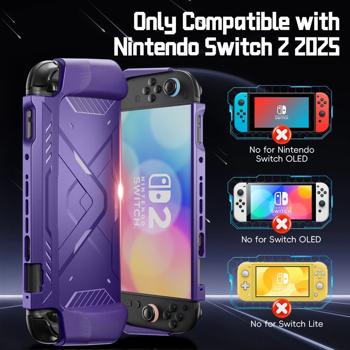 Suitable for SWITCH2 game console protective case NS2 game console, mecha wind protective cover TPU soft bottom PC cover