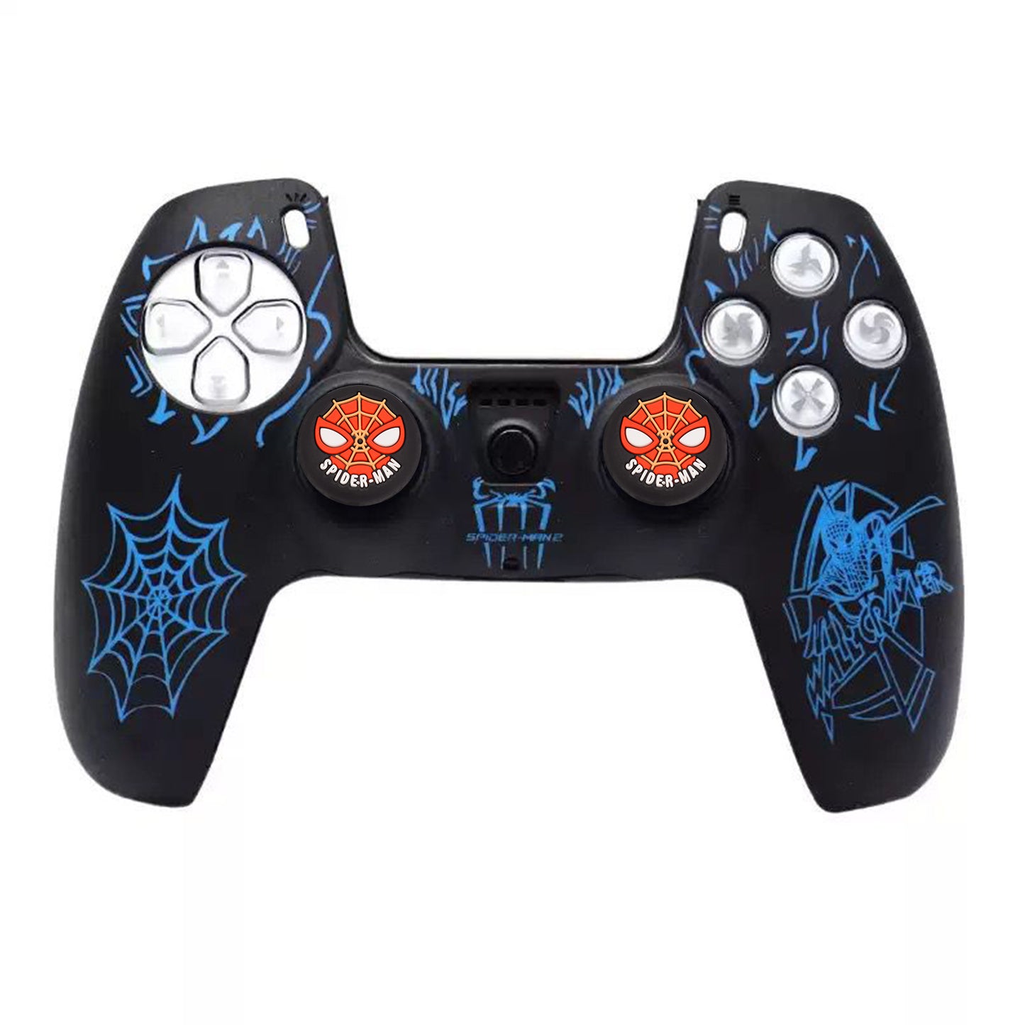 PS5 gamepad protective cover Halloween pattern element handle silicone cover non-slip and dust-proof, including 2 silicone caps