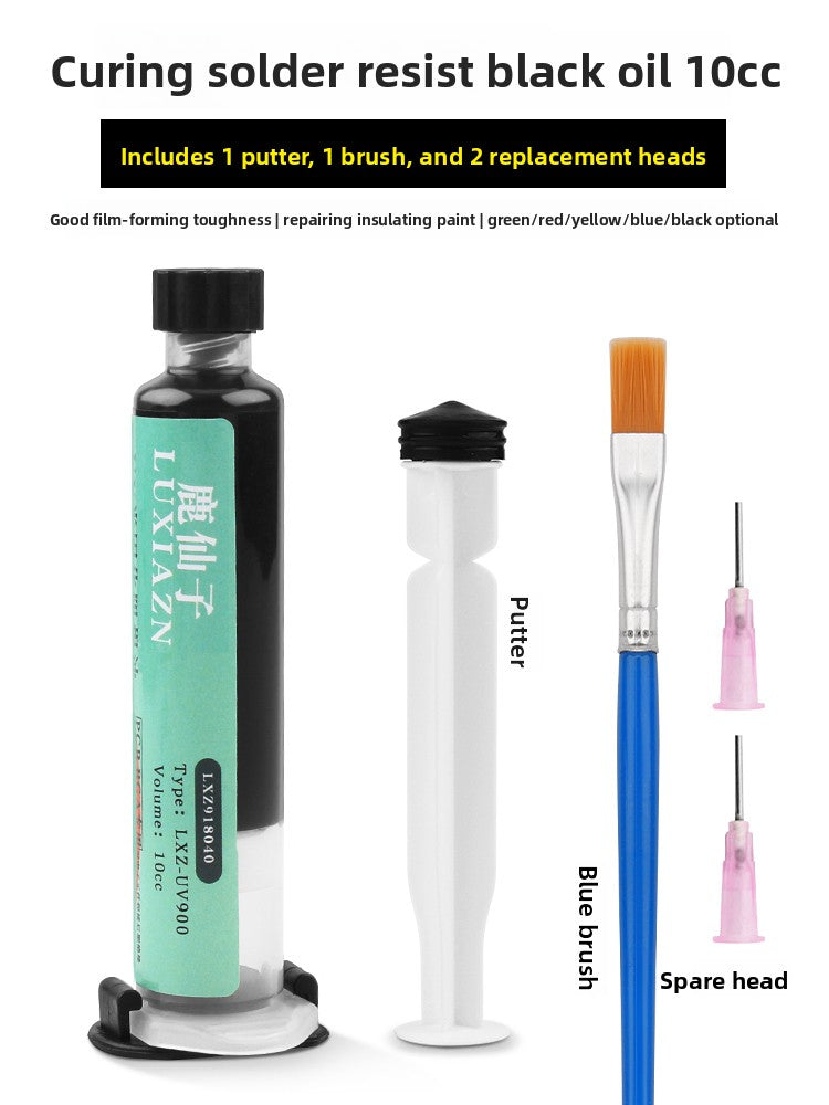 UV curing black oil for solder mask curing green oil solder mask blue oil black oil repair pcb circuit board insulating paint UV lamp Laptop Mobile Phone Repair tools