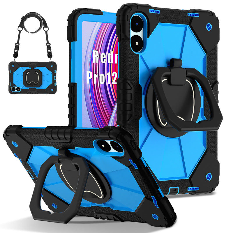 Applicable Redmi Leather Case Redmi Pad pro 12.1 inch 2024 three anti-rotation bracket silicone protective case protective Accessories