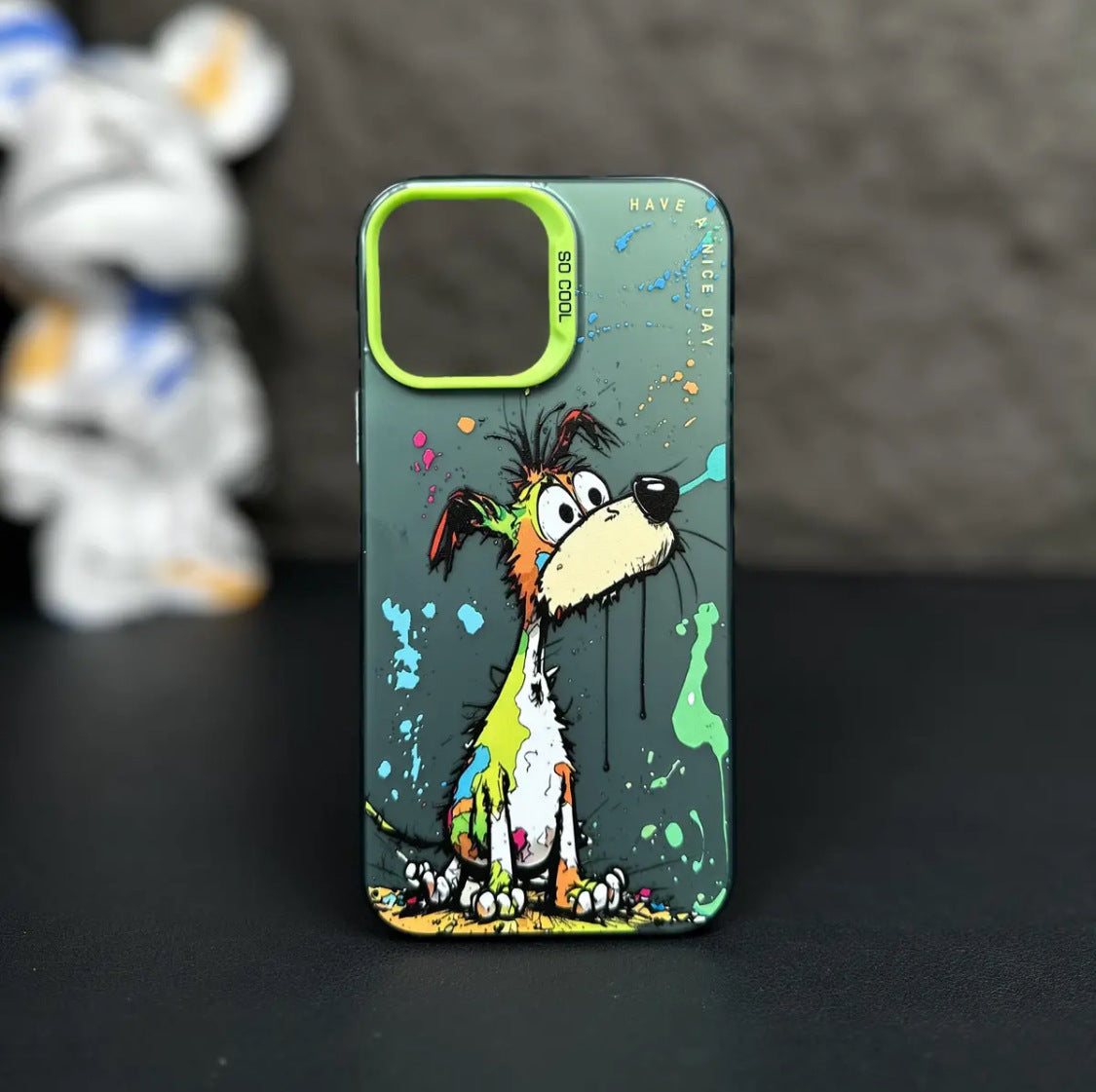 Accessories oil painting splash ink puppy apple 14/12/11/iPhone13Promax Internet celebrity tide 14Pro personalized mobile phone case