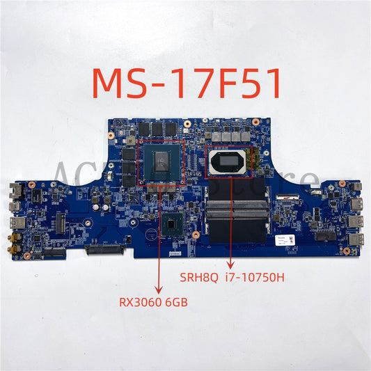 (Shipping fee not include)MSI 微星 MS-17F51  电脑 motherboard  system board i7-10750H RX3060 6GB VER:1.0