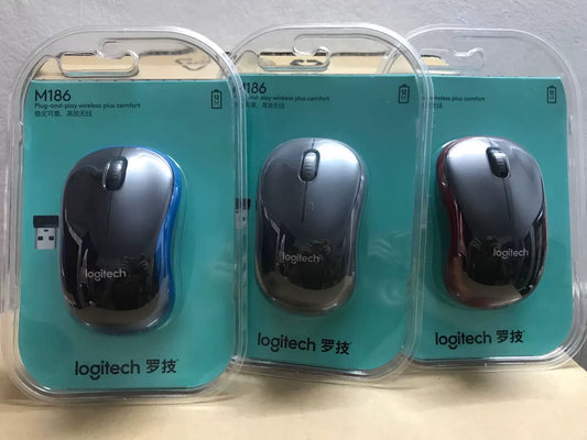 Boxed genuine, Logitech M186 wireless notebook mouse M185 upgraded ultra-micro MINI receiver