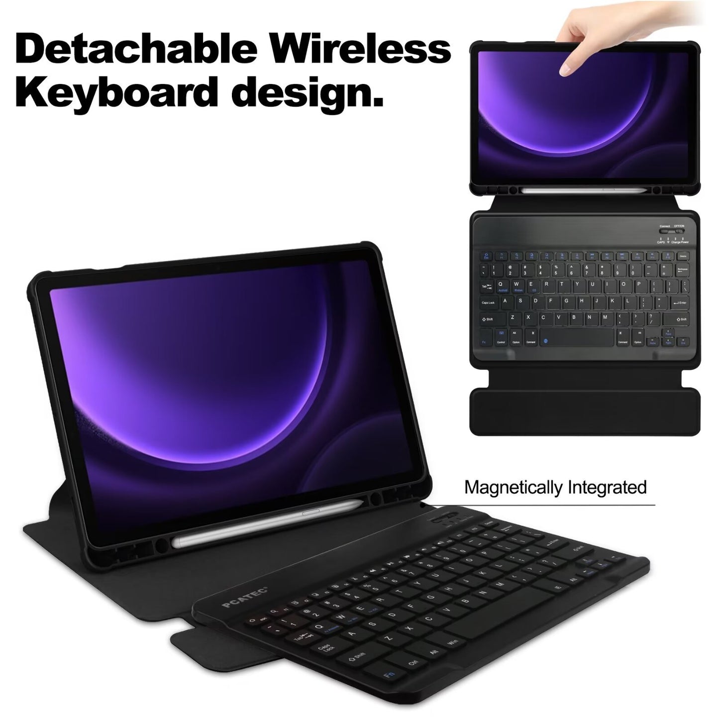 Applicable to Samsung Tablet S9FE Bluetooth Keyboard Case 360 ° Rotating Acrylic Bracket S9 Leather Case X510protective Accessories