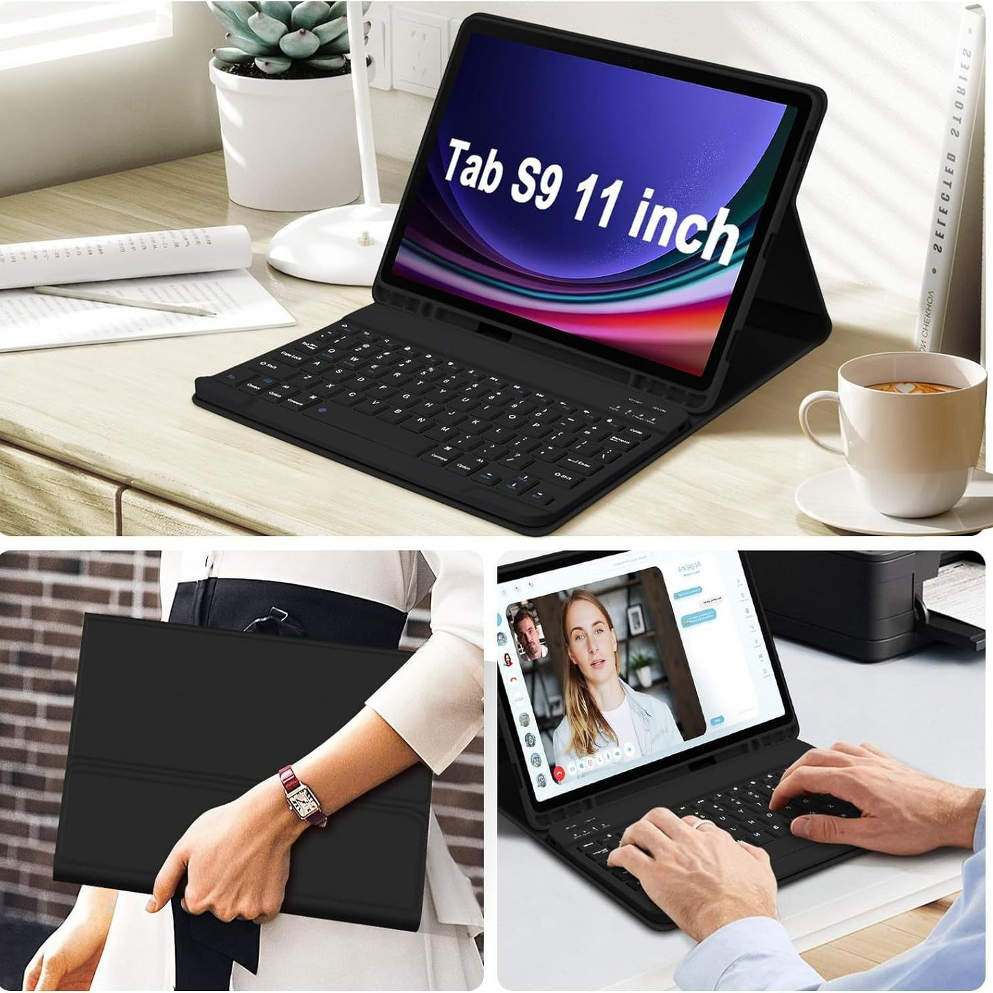 For Samsung A9 + Tablet A8 Removable S9FE Bluetooth Keyboard S6 Lite Mouse P620 Protective Accessories