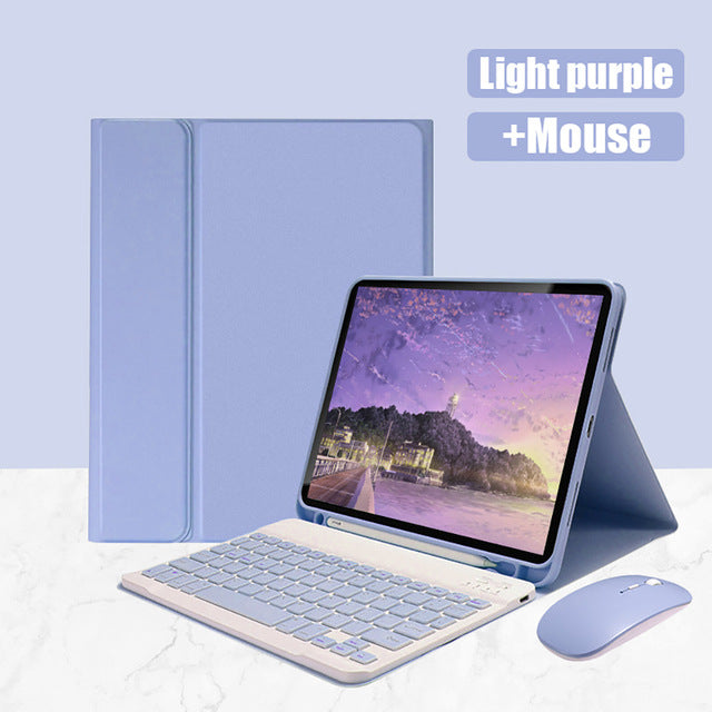 For iPad10 Bluetooth Keyboard Pro11 Case air4 Mouse 10.2 Tablet iPad789 Pen Slot Leather Case protective Accessories