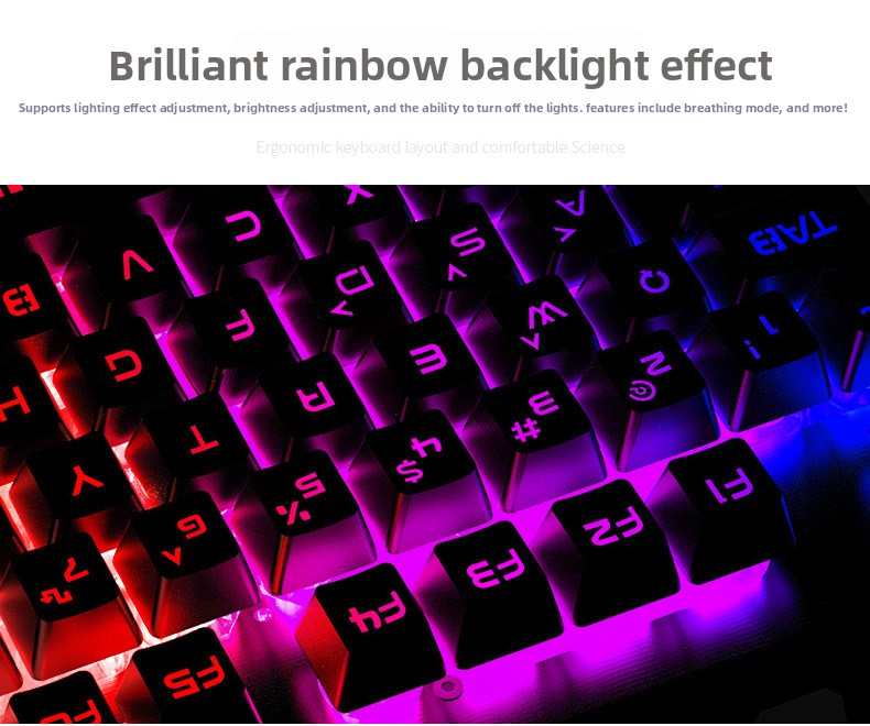 Silver Condor V2 mechanical feel game keyboard desktop computer notebook wired luminous e-sports manufacturer wish