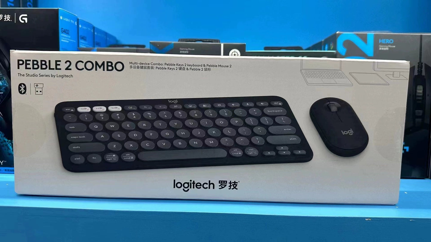 Logitech PEBBLE 2 COMBO Wireless Mouse K380 Bluetooth Keyboard Kit Lightweight Portable Office Tablet