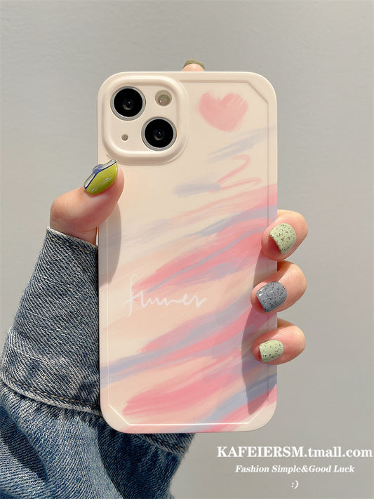 Accessories for iphone13promax mobile phone case Apple 14 premium sense smudge graffiti love 12