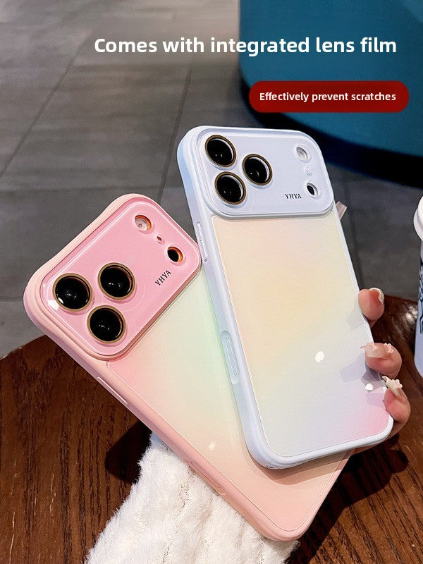 Gradual change smudged glass for iPhone 17promax mobile phone case The new iPhone16 seconds becomes larger Windows integrated lens film 15pro Ice cooling women's case Phone accessories