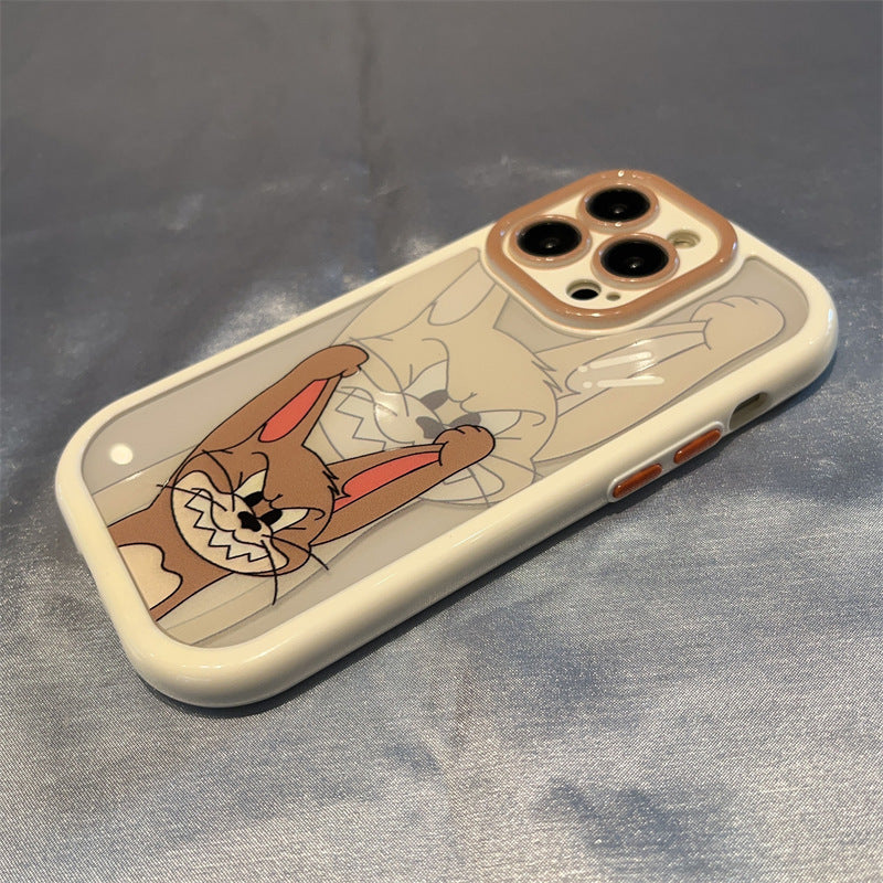 Accessories Fun Tom Cat iPhone15 Phone Case Couple Jerry Mouse iPhone14ProMax Protection 13 Anti-drop Female