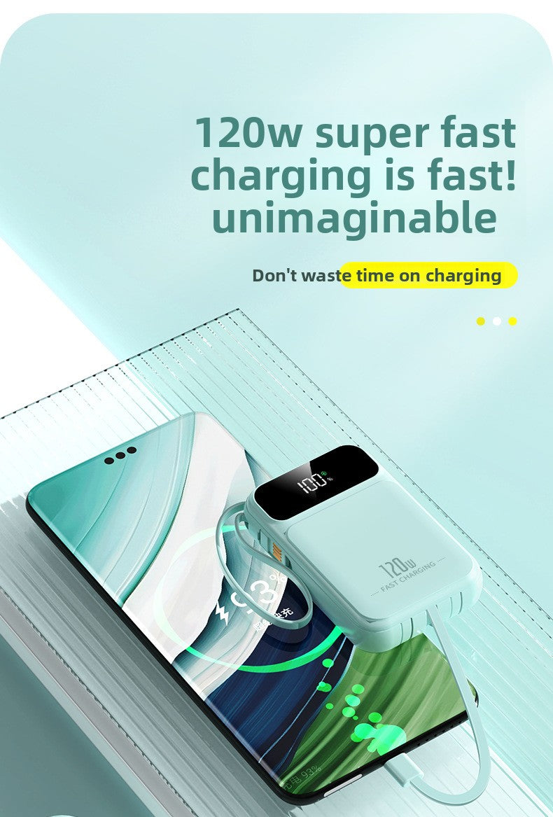 Power bank super fast charging mini with its own cable 20000mAh mobile power supply