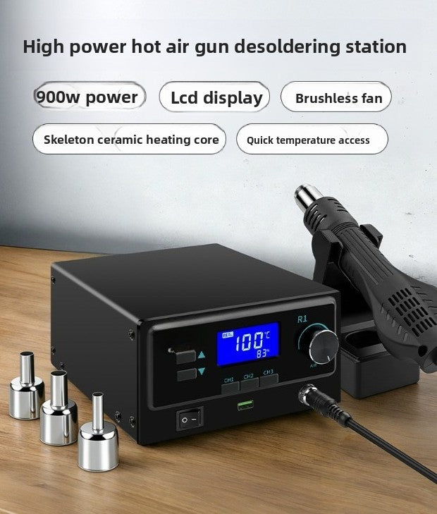 Welding table electric soldering iron hot air gun 2-in-1 mobile phone repair dismantling welding gun small high temperature solder 8586d phone laptop repair tools