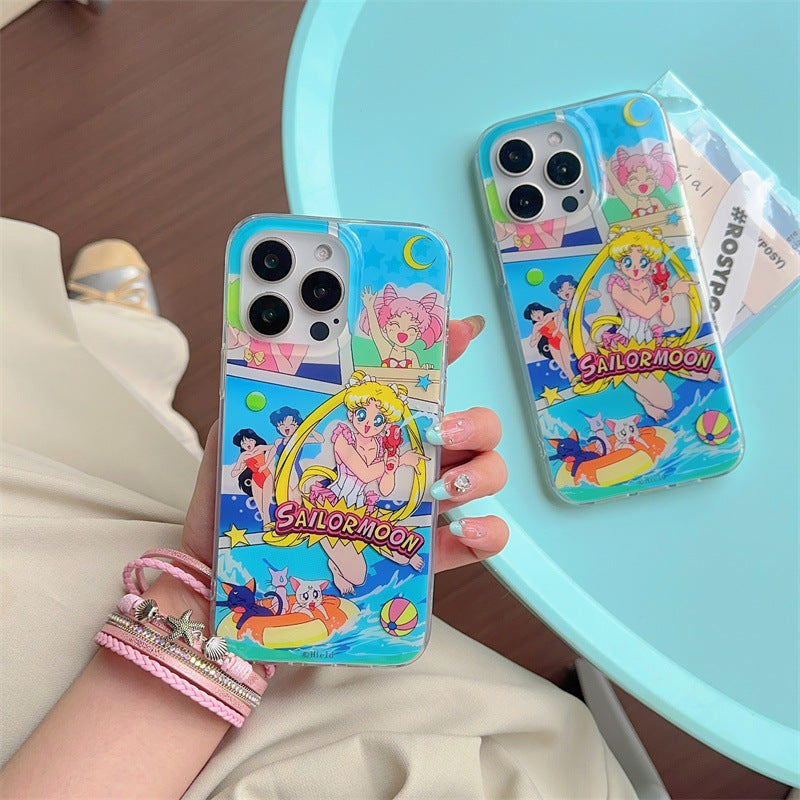 Accessories Cartoon beautiful girl for iPhone15promax mobile phone case Apple 14/13pro anti-drop 12 new 14pm