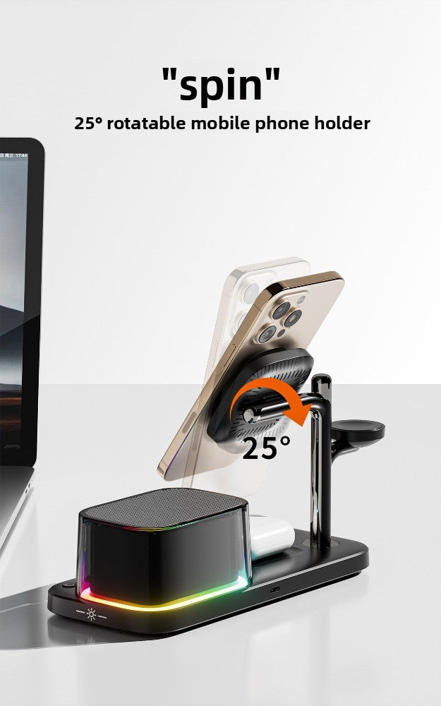 Qi2.2 Magnetic 3-in-1 wireless charger 25W is suitable for Apple mobile phone Bluetooth audio multi-function wireless charging