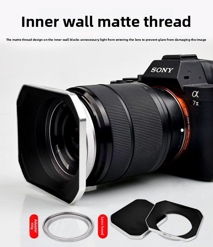 Square hood for Sigma 18-50/56 f1.4 Fuji 15-45/16 -50 lens 52/55/62 mm digital camera accessories