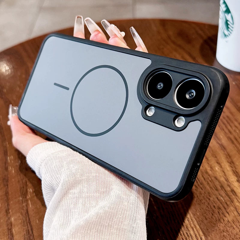 Contrasting color heat dissipation magnetic attraction For Redmi turbo5 max mobile phone case New turbo5 strong magnetic adsorption fine hole frame Redmi side heat dissipation design Soft edge shell Phone Accessories
